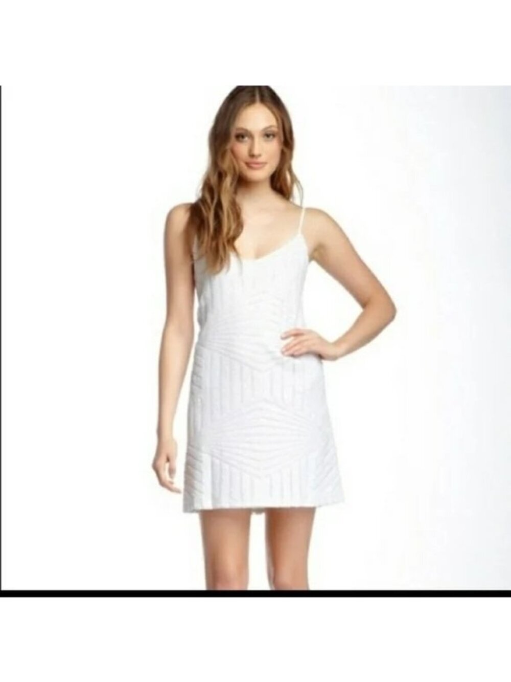 Eight Sixty Bevello White Sequin Mini Dress